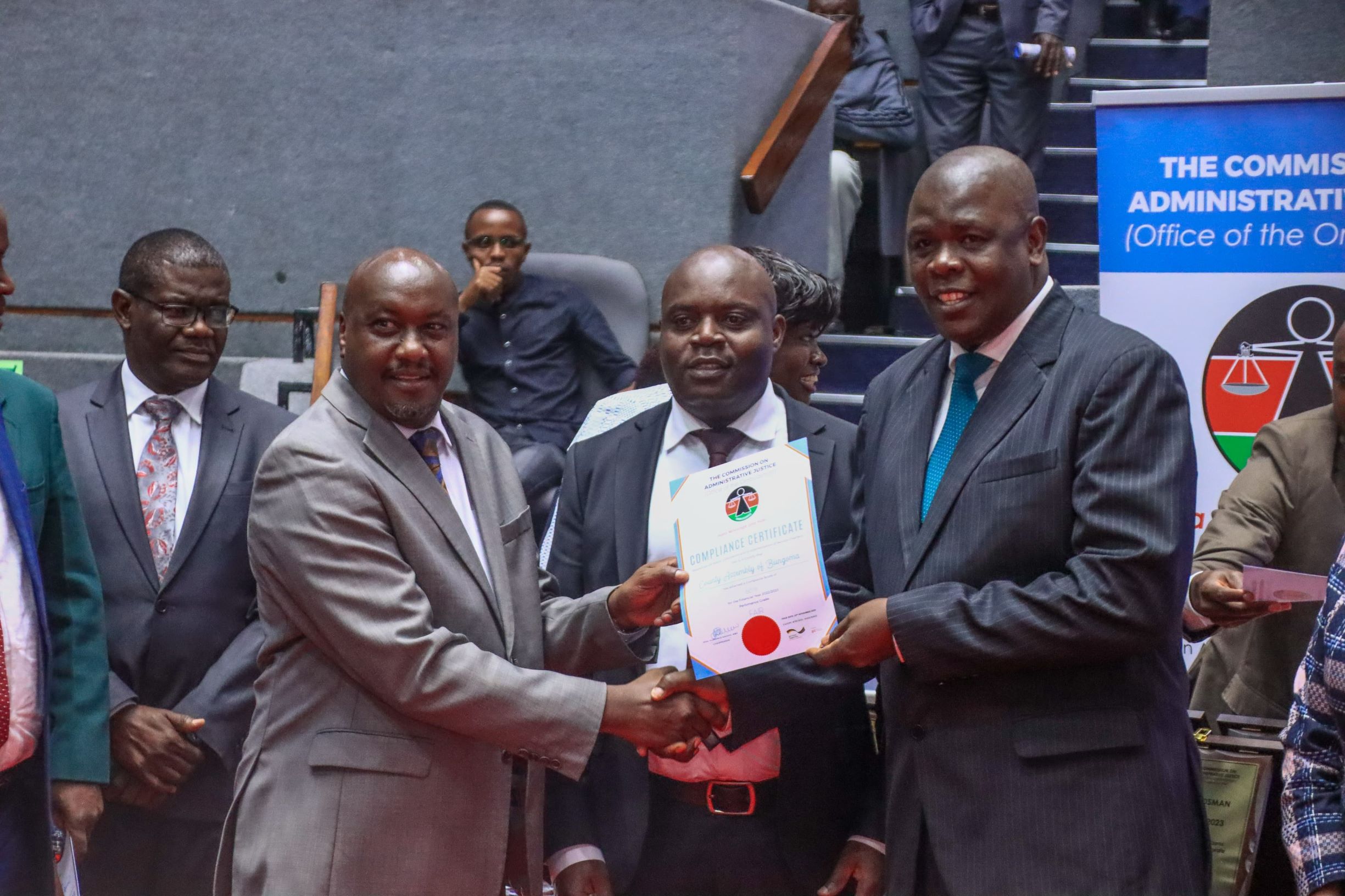 COUNTY ASSEMBLY OF BUNGOMA AWARDED BY THE COMMISSION ON ADMINISTRATIVE JUSTICE (OFFICE OF THE OMBUDSMAN)