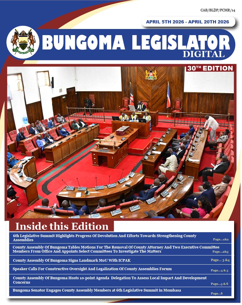 BUNGOMA LEGISLATOR 30TH EDITION E-NEWSLETTER