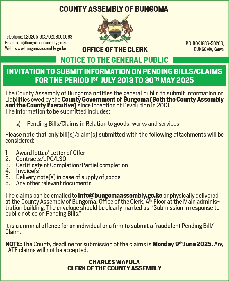 NOTICE TO THE GENERAL PUBLIC