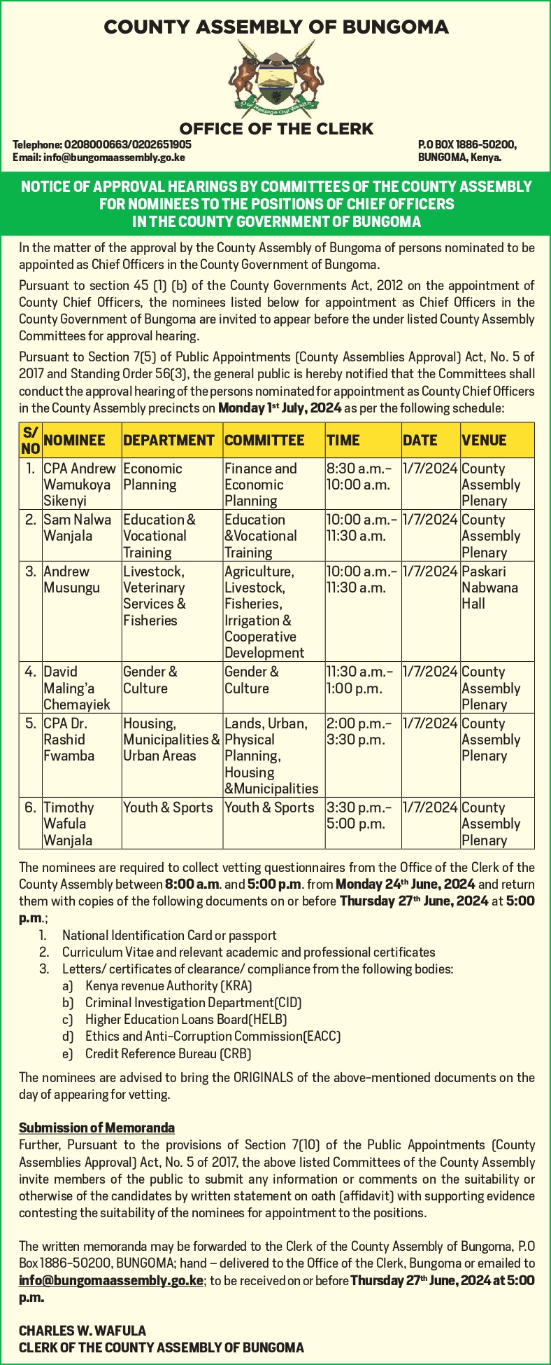PUBLIC NOTICE 
