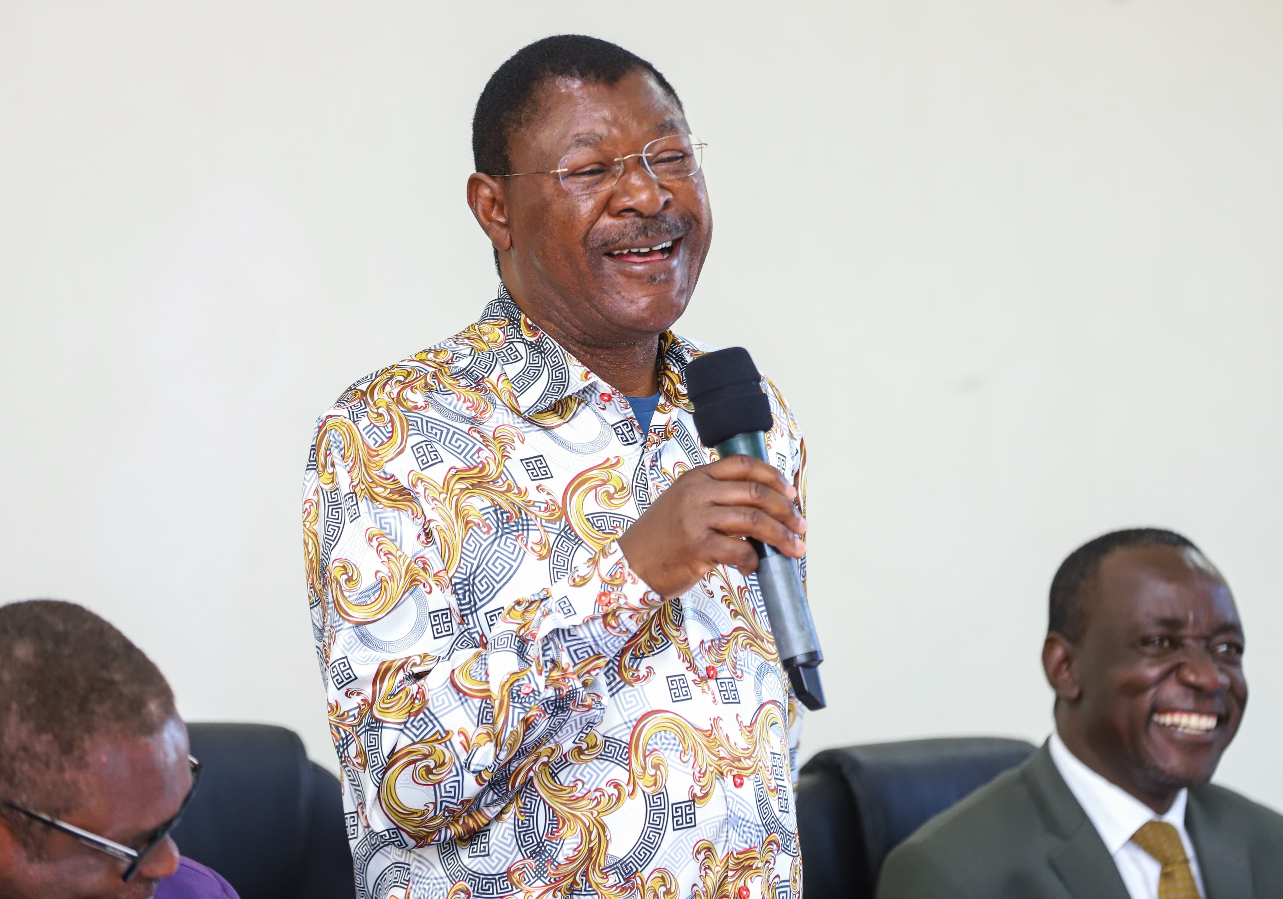 Hon. Moses Masika Wetangula address the people at the Laying of foundation stone for the construction of debating chambers