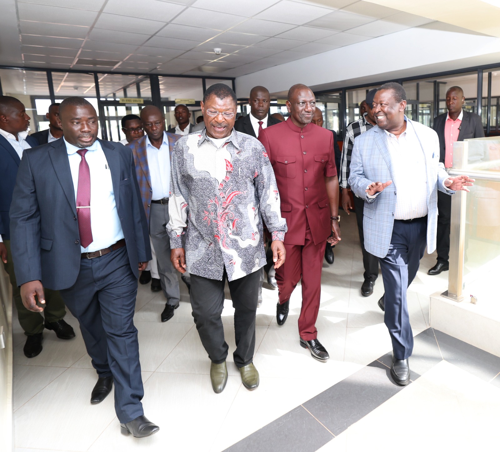 From right Prime Cabinet Secretary Musalia Mudavadi, President Dr. William Ruto, Speaker of the National Assembly Hon Moses Wetangula and Leader of Majority Hon Nyongesa