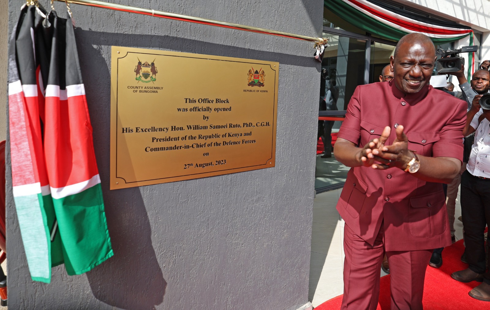 H.E. President William Ruto as he Commissions the new Administration block