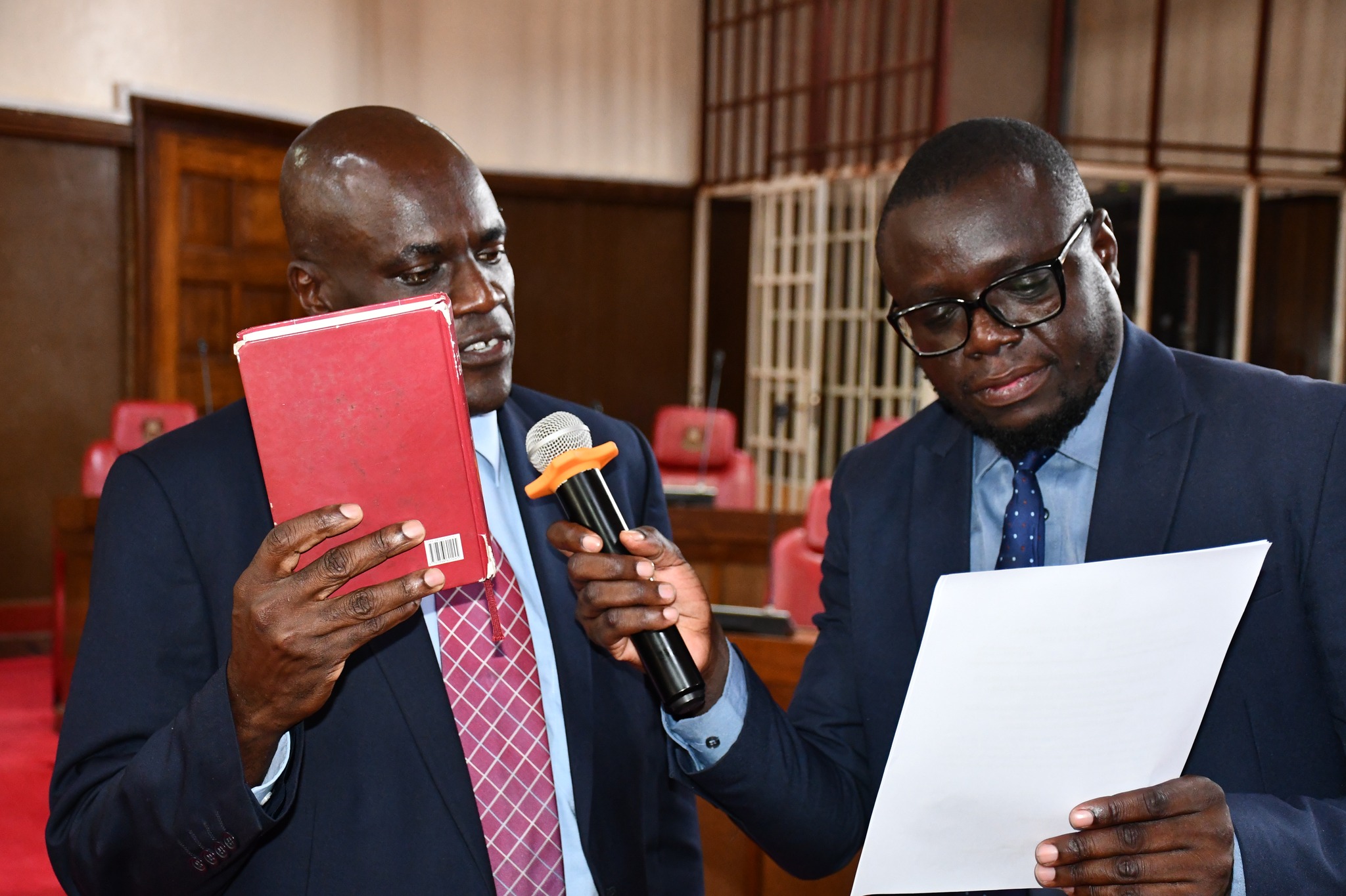 Legal Council administering an Orth to one of the nominee, during the vetting process