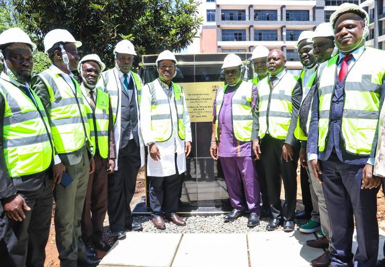 National Assembly Speaker Hon Moses Wetangula (centre) and Governor of Bungoma County H.E Kenneth Lusaka with the Leaders